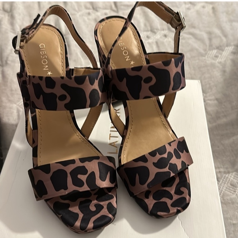 New Gibson & Latimer Emmy Giraffe Print Block Heel - Picture 5 of 10